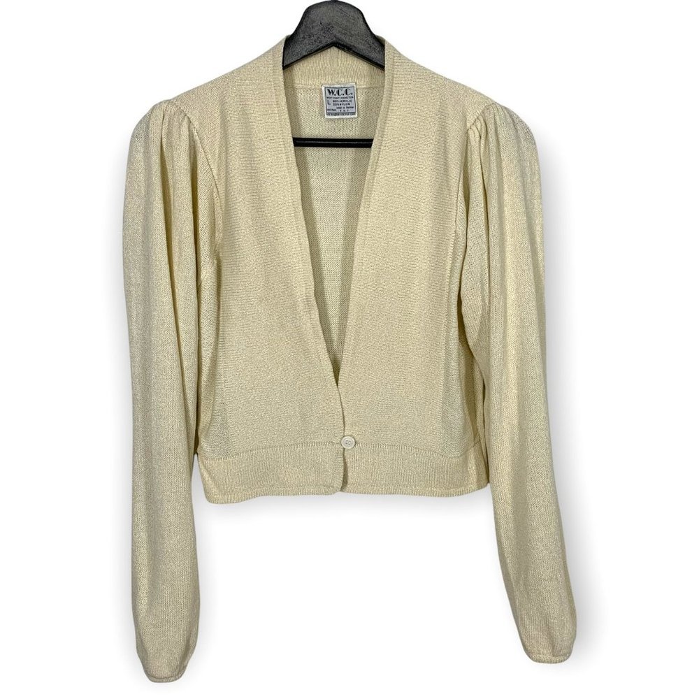 Vintage 80s West Coast Connection Nylon Blend Knit Cardigan Large